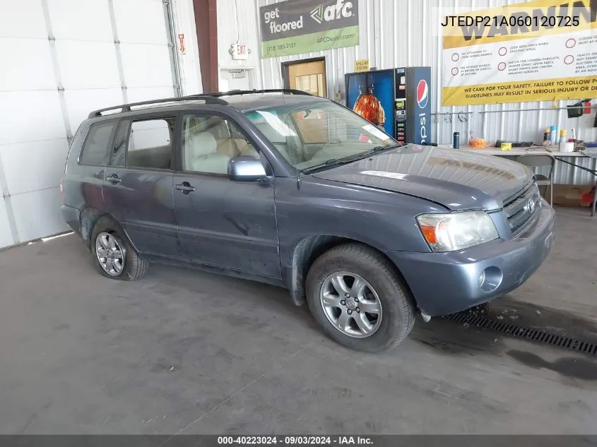 2006 Toyota Highlander Limited VIN: JTEDP21A060120725 Lot: 40223024