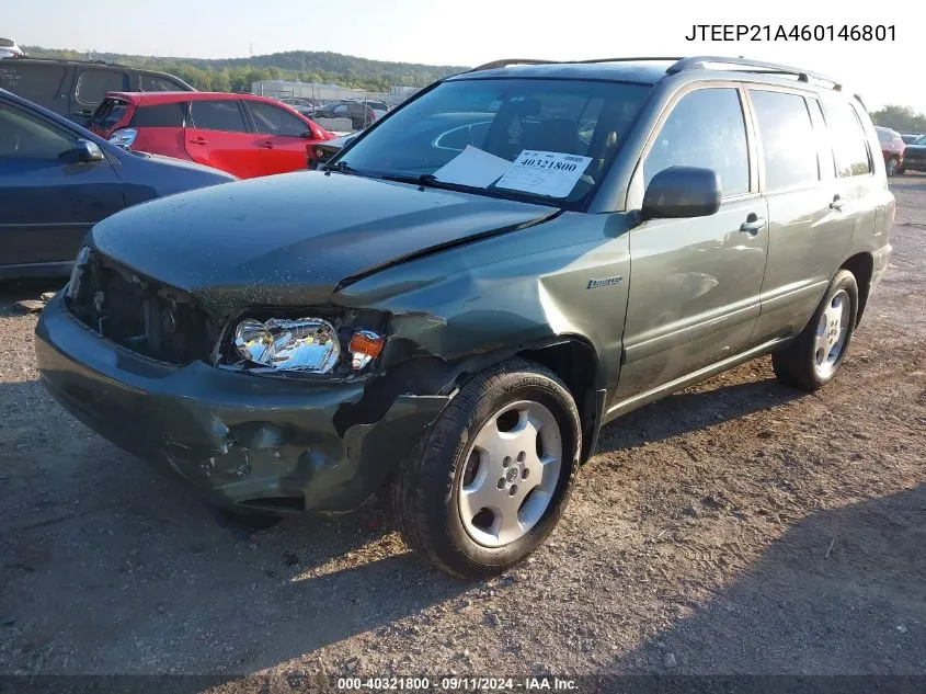 2006 Toyota Highlander Limited VIN: JTEEP21A460146801 Lot: 40321800