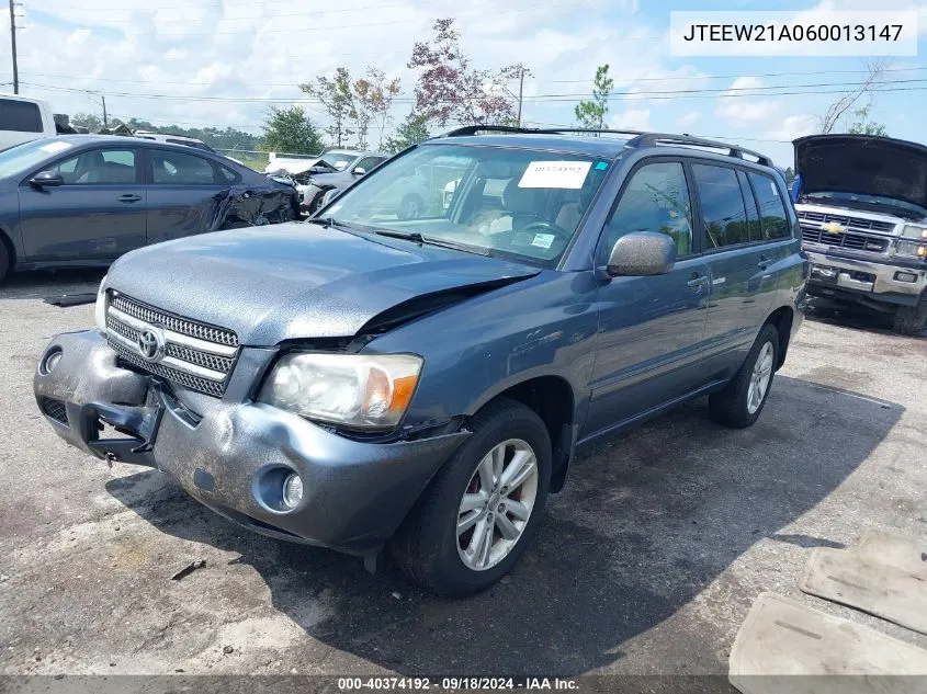 JTEEW21A060013147 2006 Toyota Highlander Hybrid Hybrid