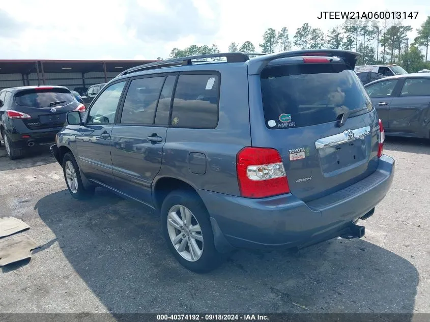 JTEEW21A060013147 2006 Toyota Highlander Hybrid Hybrid