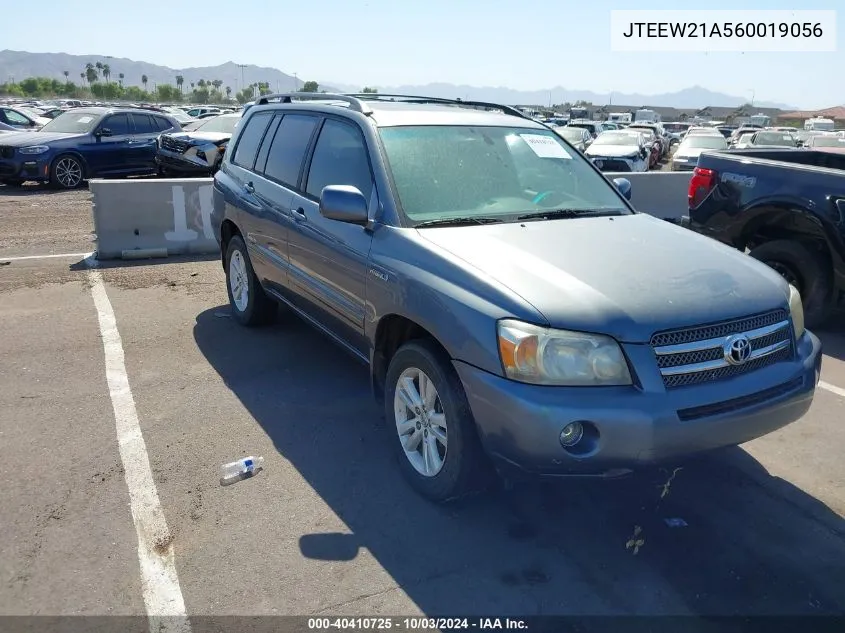 2006 Toyota Highlander Hybrid Limited V6 VIN: JTEEW21A560019056 Lot: 40410725