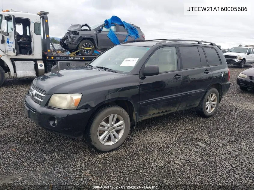 2006 Toyota Highlander Hybrid V6 VIN: JTEEW21A160005686 Lot: 40437252