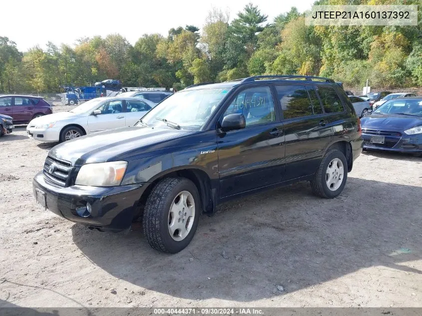 JTEEP21A160137392 2006 Toyota Highlander Limited