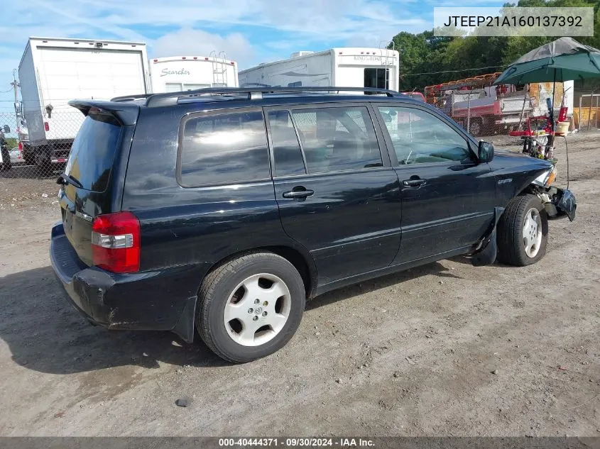 JTEEP21A160137392 2006 Toyota Highlander Limited