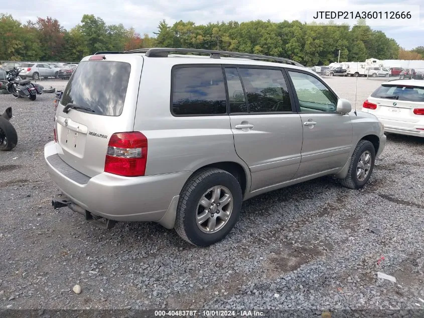 JTEDP21A360112666 2006 Toyota Highlander V6