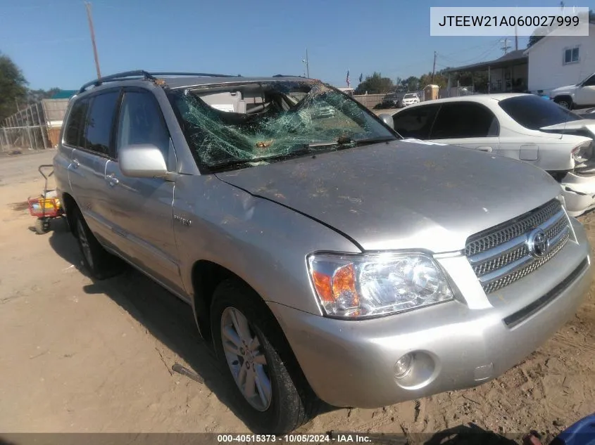 2006 Toyota Highlander Hybrid Limited V6 VIN: JTEEW21A060027999 Lot: 40515373