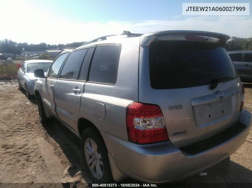 2006 Toyota Highlander Hybrid Limited V6 VIN: JTEEW21A060027999 Lot: 40515373