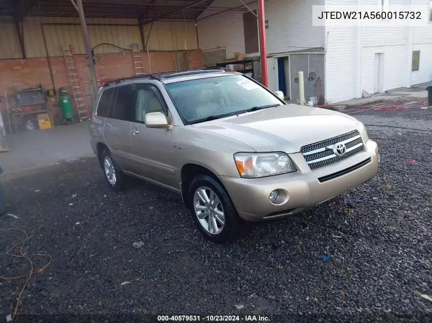 2006 Toyota Highlander Hybrid Limited V6 VIN: JTEDW21A560015732 Lot: 40579531