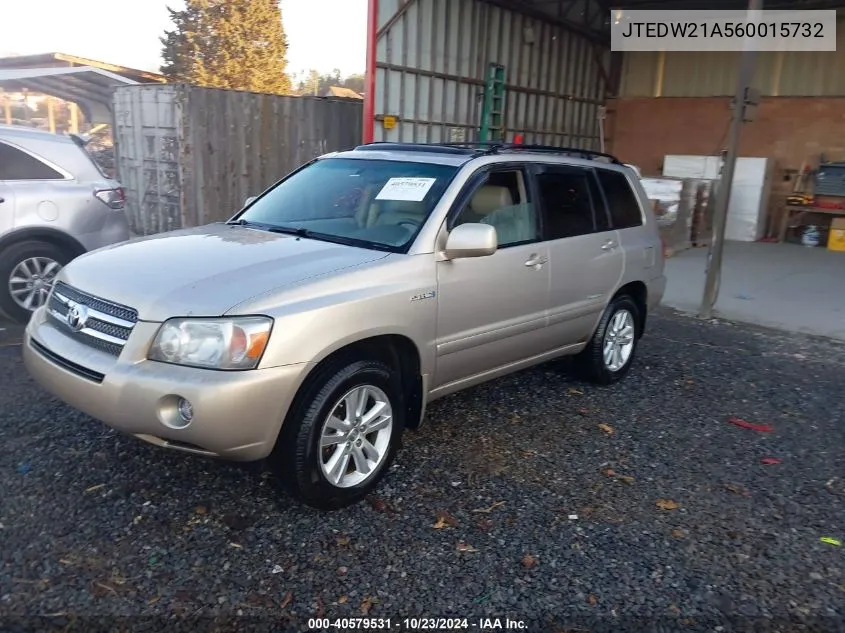 2006 Toyota Highlander Hybrid Limited V6 VIN: JTEDW21A560015732 Lot: 40579531