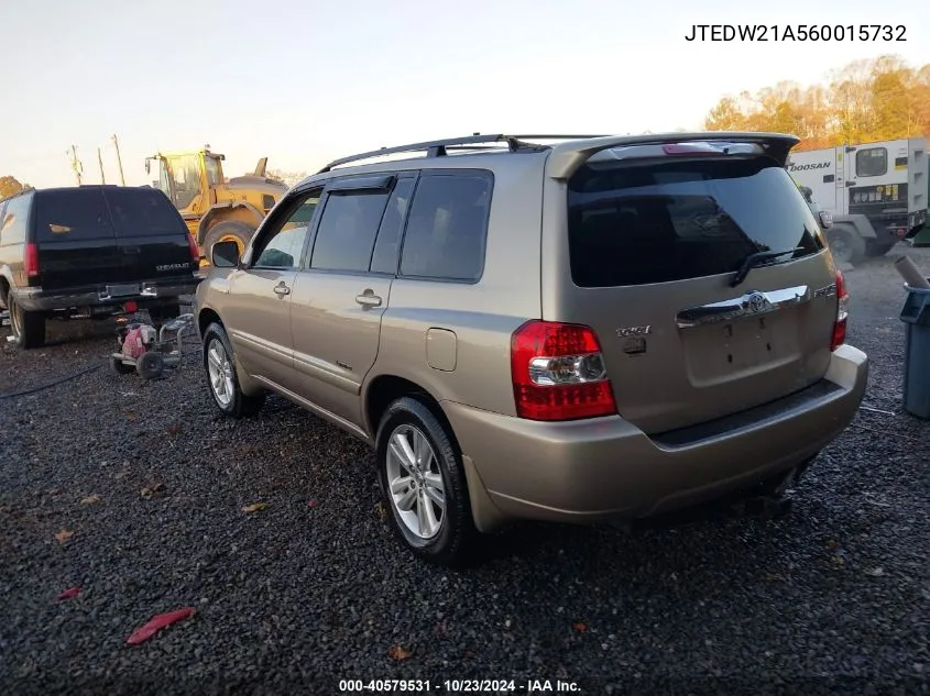 2006 Toyota Highlander Hybrid Limited V6 VIN: JTEDW21A560015732 Lot: 40579531