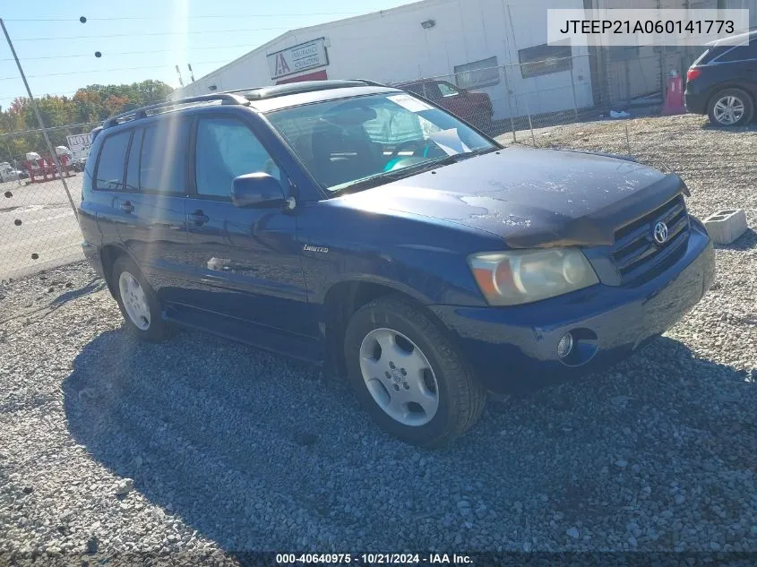 2006 Toyota Highlander Limited V6 VIN: JTEEP21A060141773 Lot: 40640975