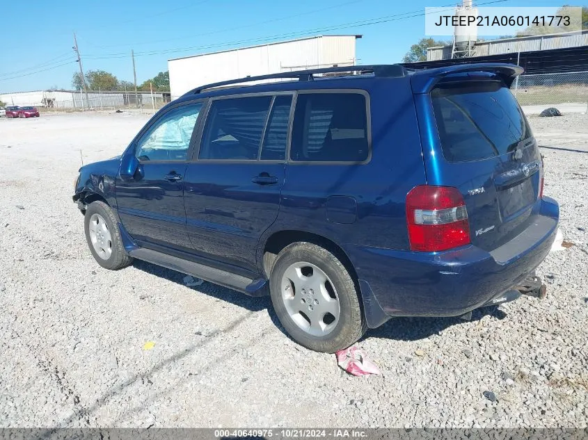 2006 Toyota Highlander Limited V6 VIN: JTEEP21A060141773 Lot: 40640975