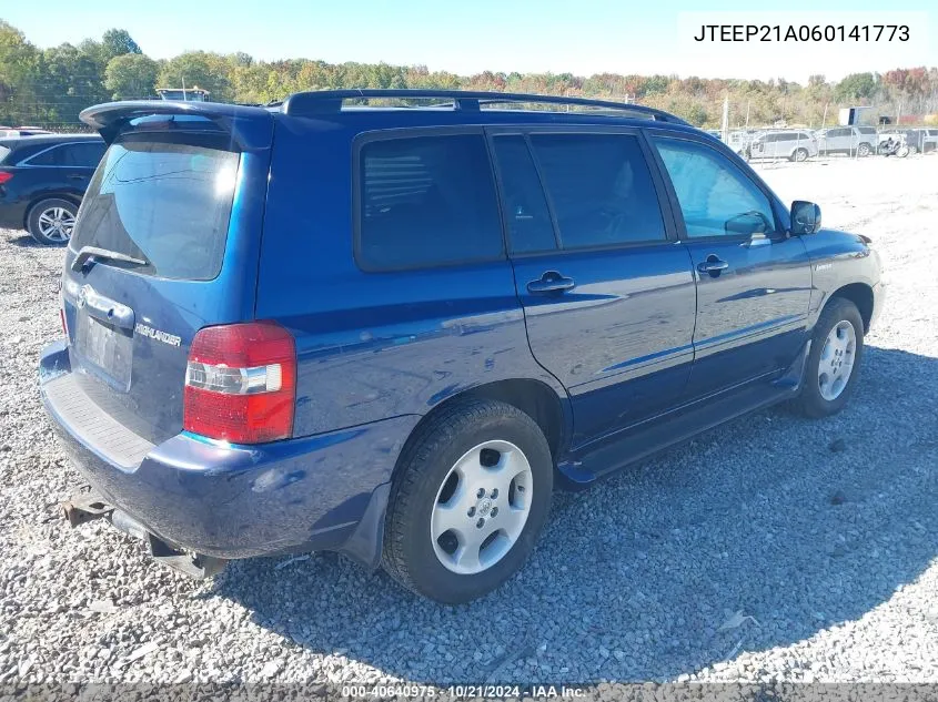 2006 Toyota Highlander Limited V6 VIN: JTEEP21A060141773 Lot: 40640975