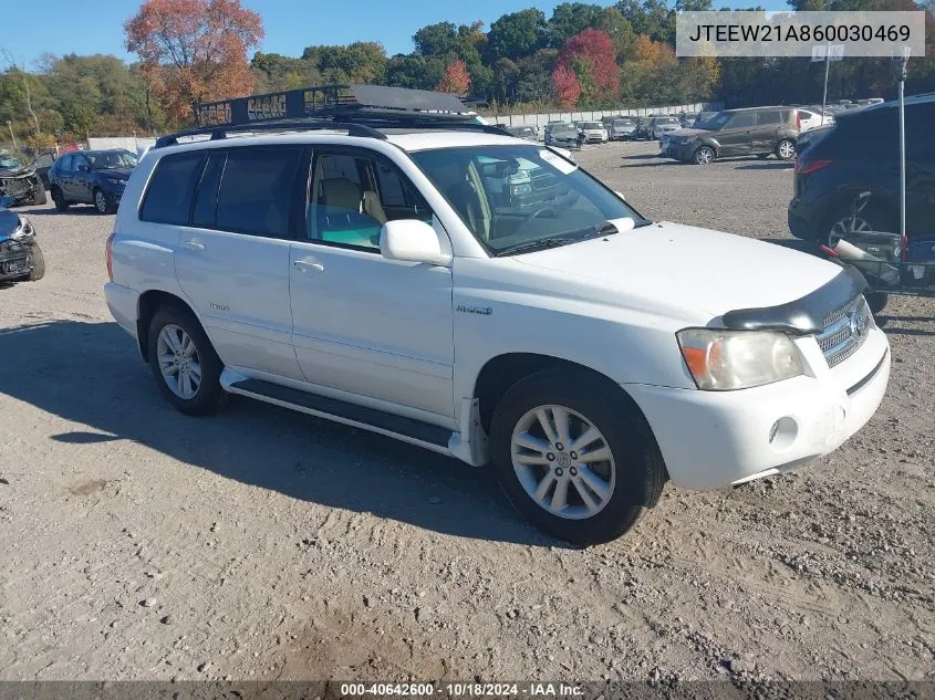 2006 Toyota Highlander Hybrid Limited V6 VIN: JTEEW21A860030469 Lot: 40642600