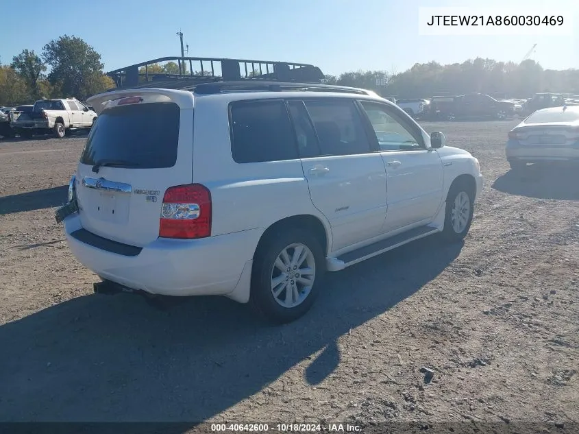 2006 Toyota Highlander Hybrid Limited V6 VIN: JTEEW21A860030469 Lot: 40642600