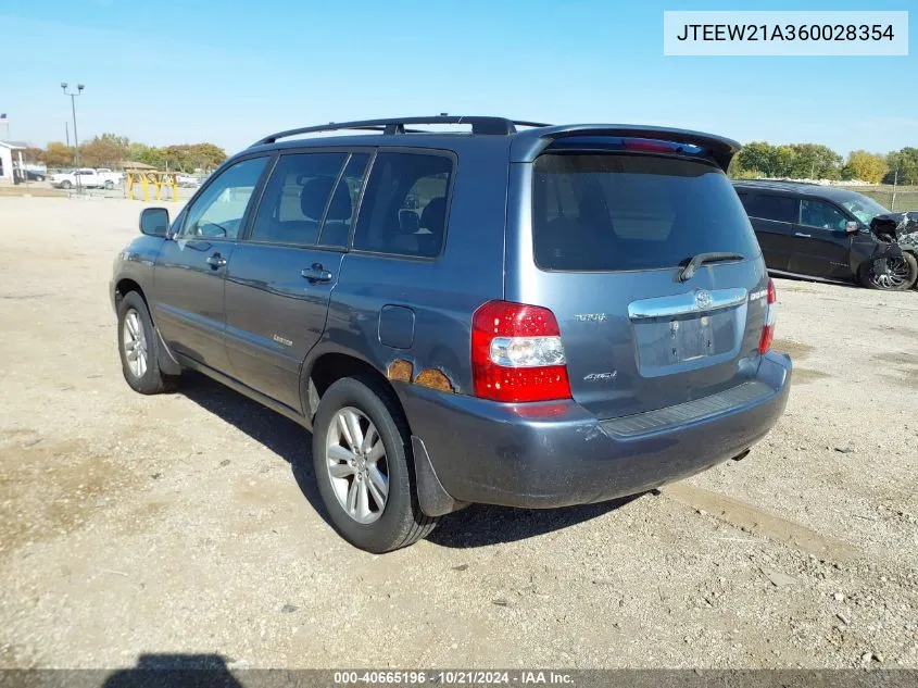 JTEEW21A360028354 2006 Toyota Highlander Hybrid Limited V6