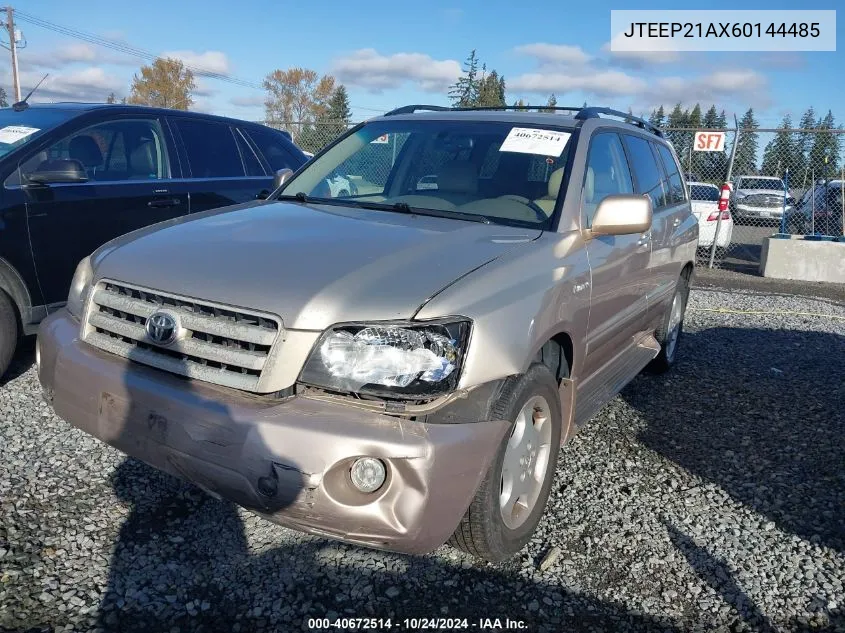 JTEEP21AX60144485 2006 Toyota Highlander Limited V6