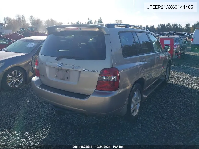 JTEEP21AX60144485 2006 Toyota Highlander Limited V6