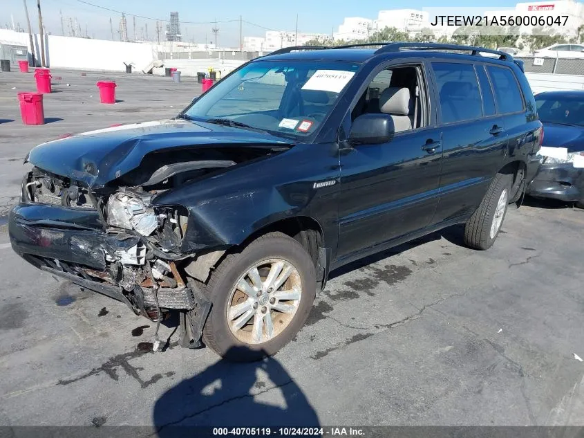 JTEEW21A560006047 2006 Toyota Highlander Hybrid Limited V6