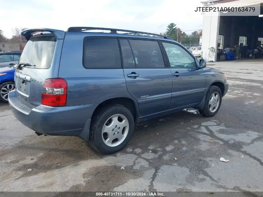 2006 Toyota Highlander Limited V6 VIN: JTEEP21A060163479 Lot: 40731711