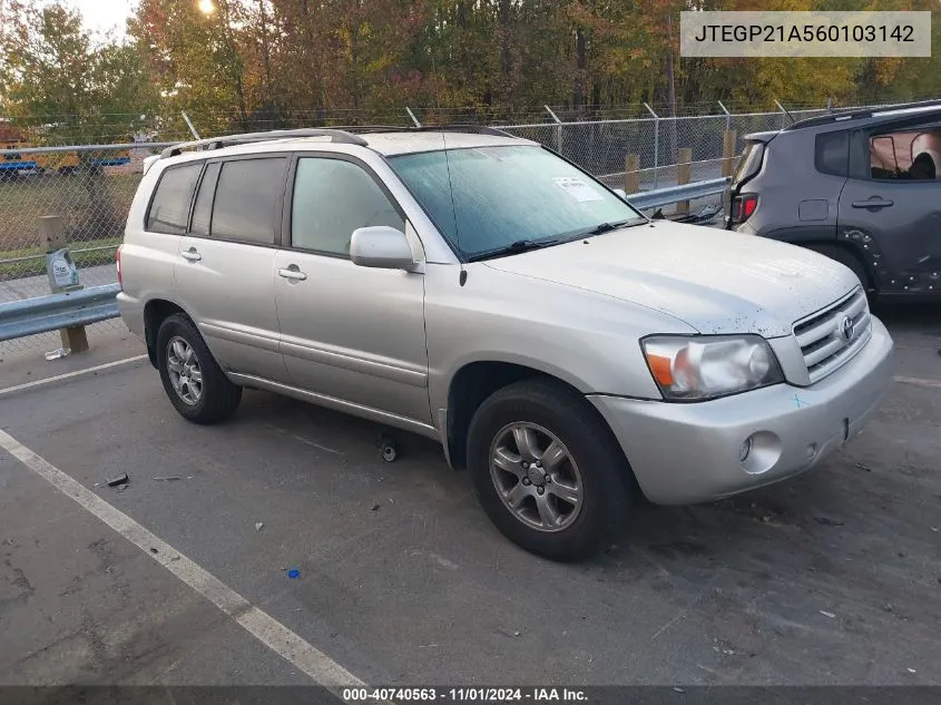 JTEGP21A560103142 2006 Toyota Highlander V6