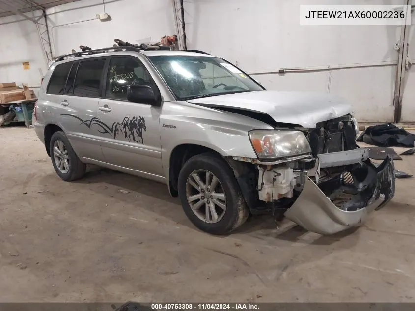 JTEEW21AX60002236 2006 Toyota Highlander Hybrid Limited V6