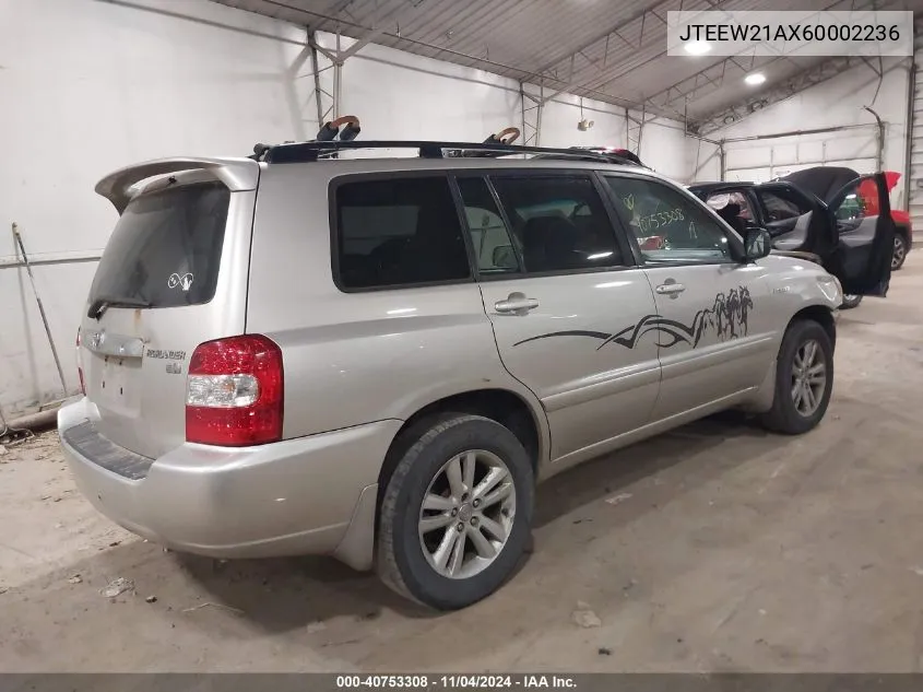 JTEEW21AX60002236 2006 Toyota Highlander Hybrid Limited V6