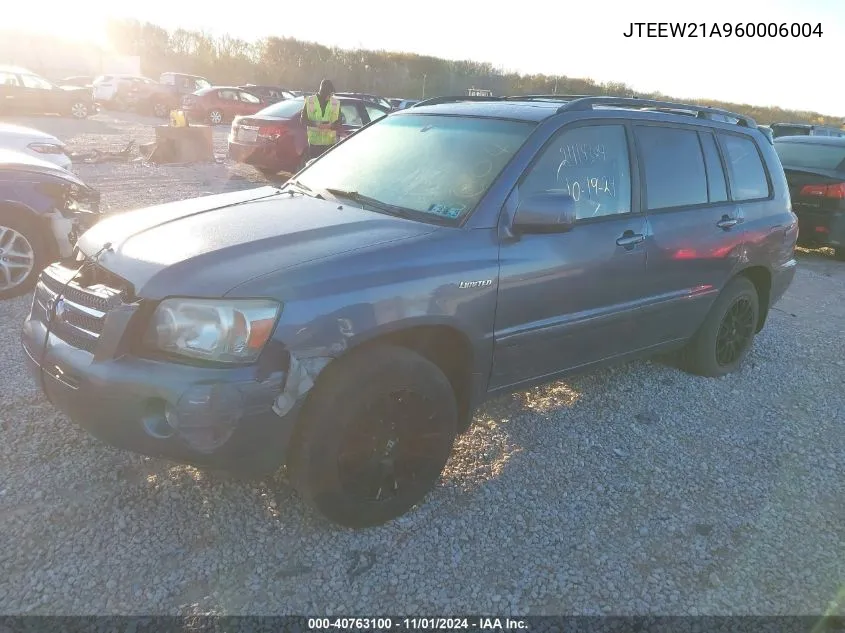 JTEEW21A960006004 2006 Toyota Highlander Hybrid Limited V6