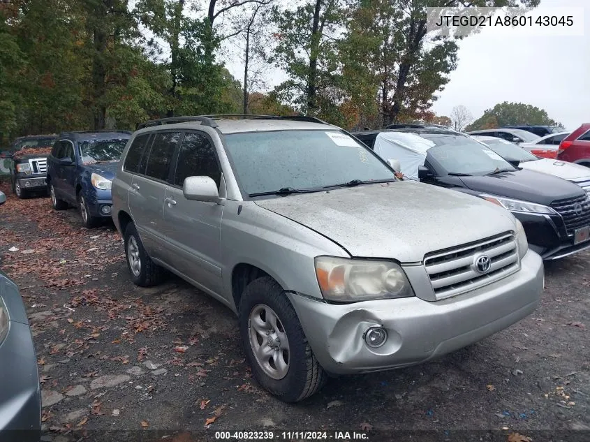 JTEGD21A860143045 2006 Toyota Highlander