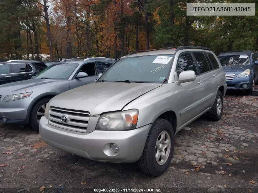 JTEGD21A860143045 2006 Toyota Highlander