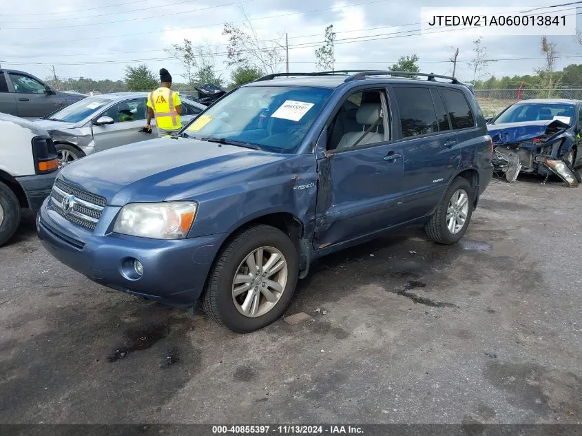 2006 Toyota Highlander Hybrid Limited V6 VIN: JTEDW21A060013841 Lot: 40855397