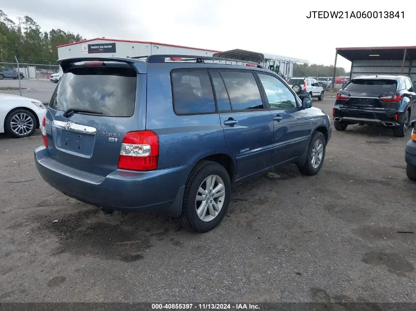 2006 Toyota Highlander Hybrid Limited V6 VIN: JTEDW21A060013841 Lot: 40855397