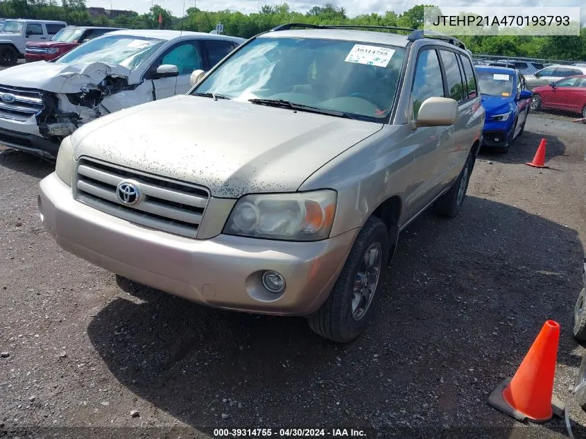 JTEHP21A470193793 2007 Toyota Highlander V6