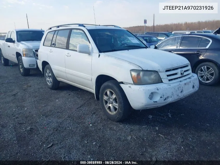 JTEEP21A970231926 2007 Toyota Highlander V6