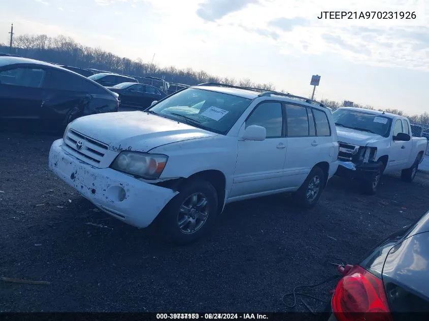 JTEEP21A970231926 2007 Toyota Highlander V6