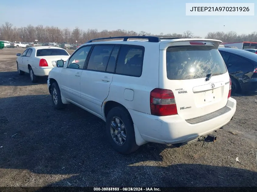 JTEEP21A970231926 2007 Toyota Highlander V6