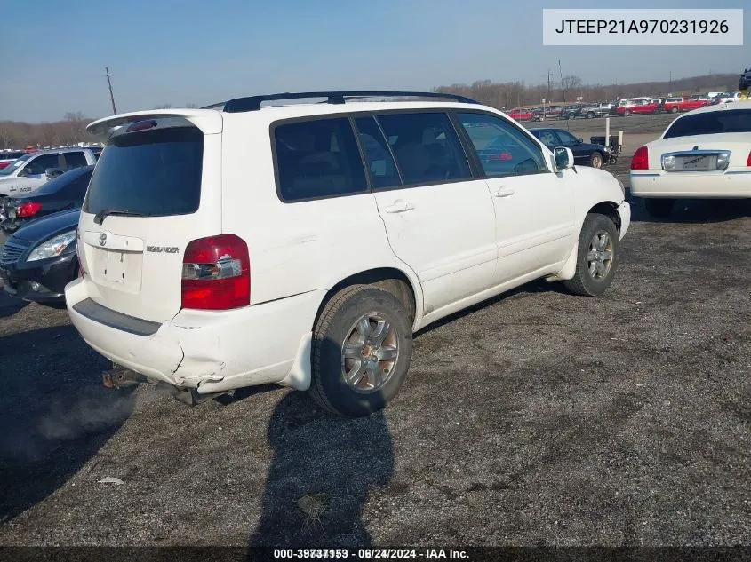 JTEEP21A970231926 2007 Toyota Highlander V6