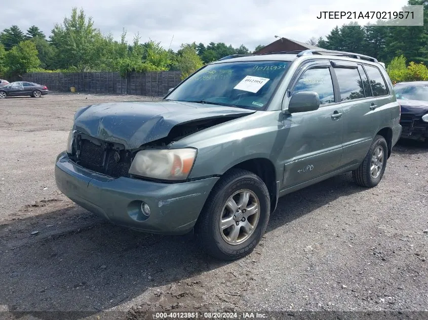 JTEEP21A470219571 2007 Toyota Highlander V6