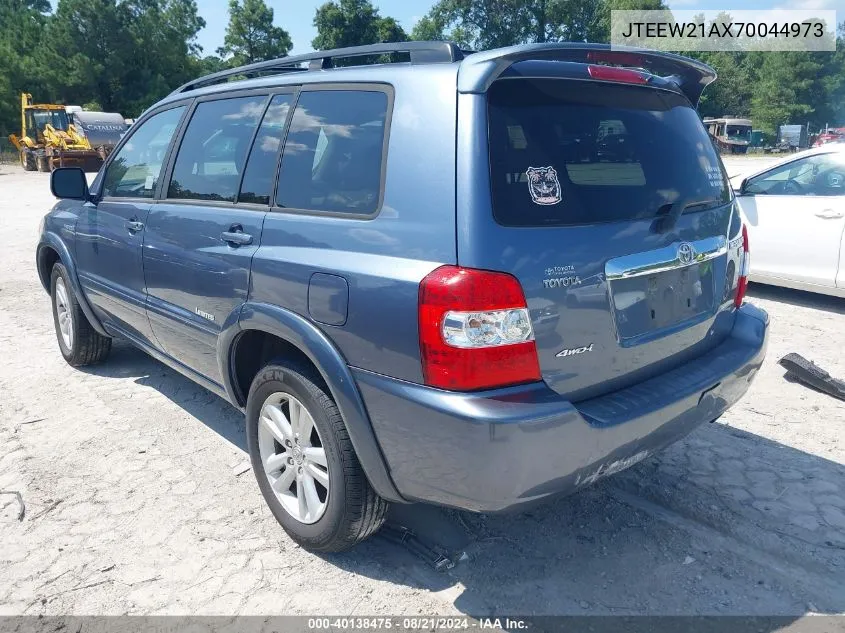 2007 Toyota Highlander Hybrid VIN: JTEEW21AX70044973 Lot: 40138475