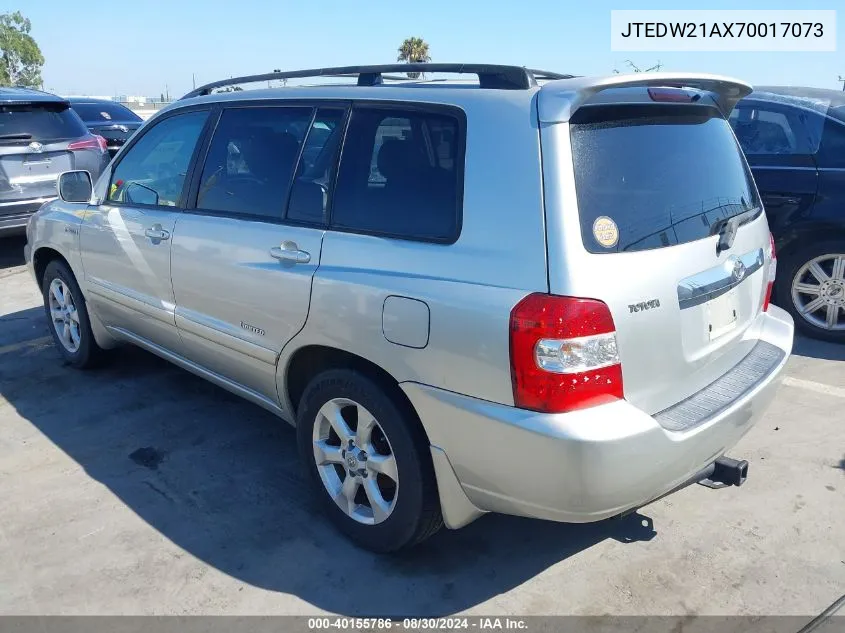 JTEDW21AX70017073 2007 Toyota Highlander Hybrid Limited V6