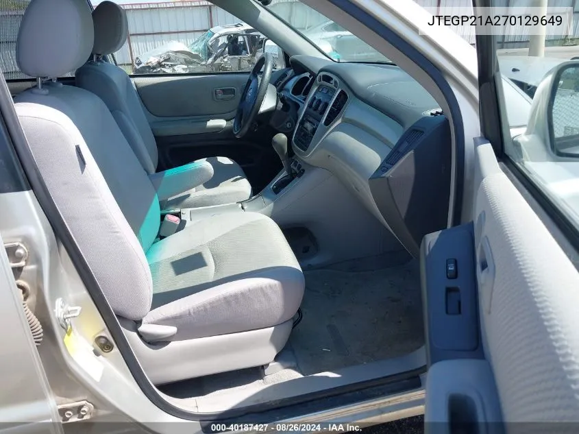 JTEGP21A270129649 2007 Toyota Highlander V6