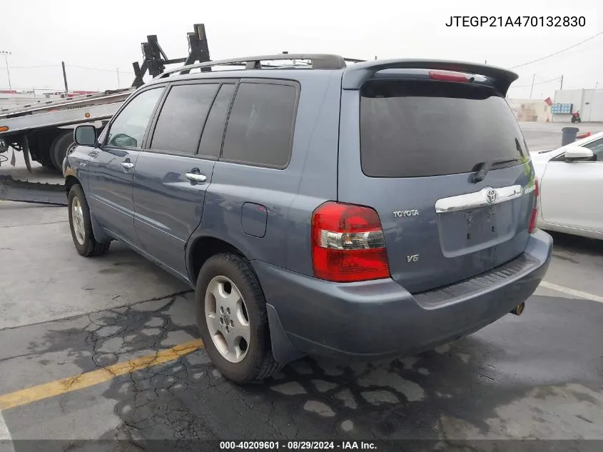 2007 Toyota Highlander Sport V6 VIN: JTEGP21A470132830 Lot: 40209601