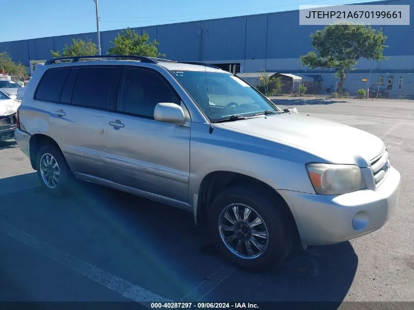 JTEHP21A670199661 2007 Toyota Highlander V6