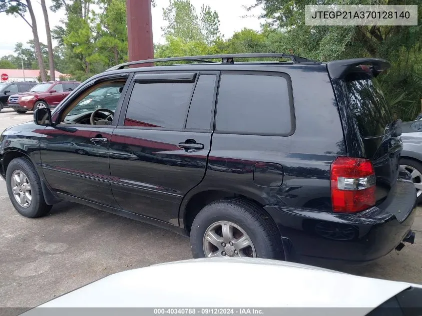 2007 Toyota Highlander V6 VIN: JTEGP21A370128140 Lot: 40340788