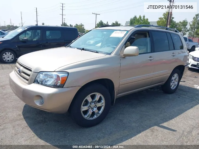 2007 Toyota Highlander V6 VIN: JTEDP21A970131546 Lot: 40343465