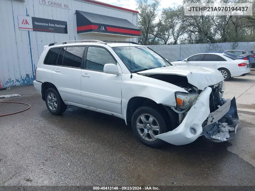 2007 Toyota Highlander Sport VIN: JTEHP21A970194437 Lot: 40413146