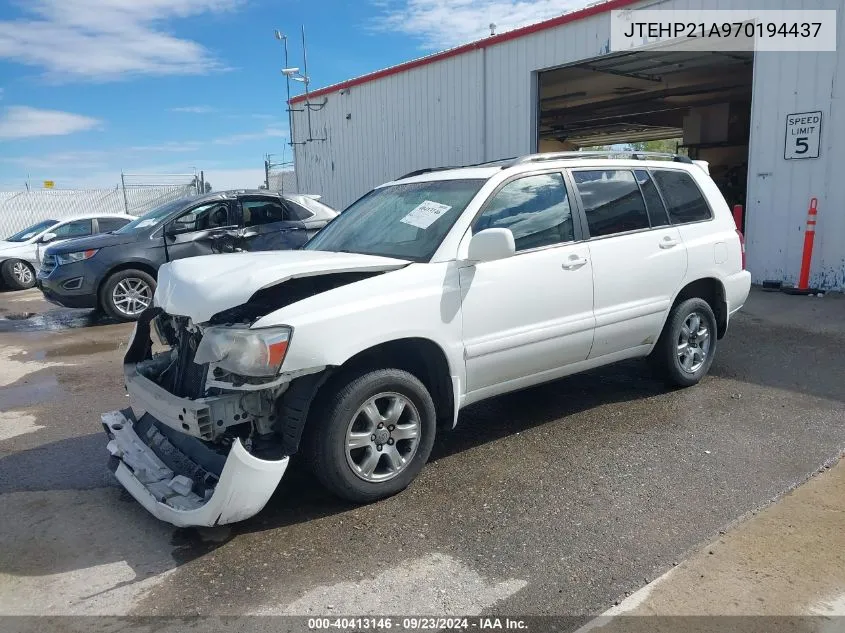 2007 Toyota Highlander Sport VIN: JTEHP21A970194437 Lot: 40413146