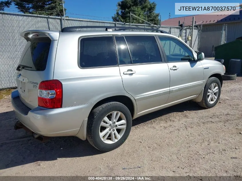 JTEEW21A870037570 2007 Toyota Highlander Hybrid V6