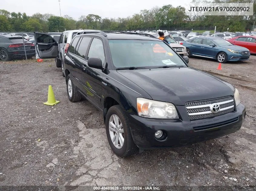 2007 Toyota Highlander Hybrid V6 VIN: JTEGW21A970020902 Lot: 40489628