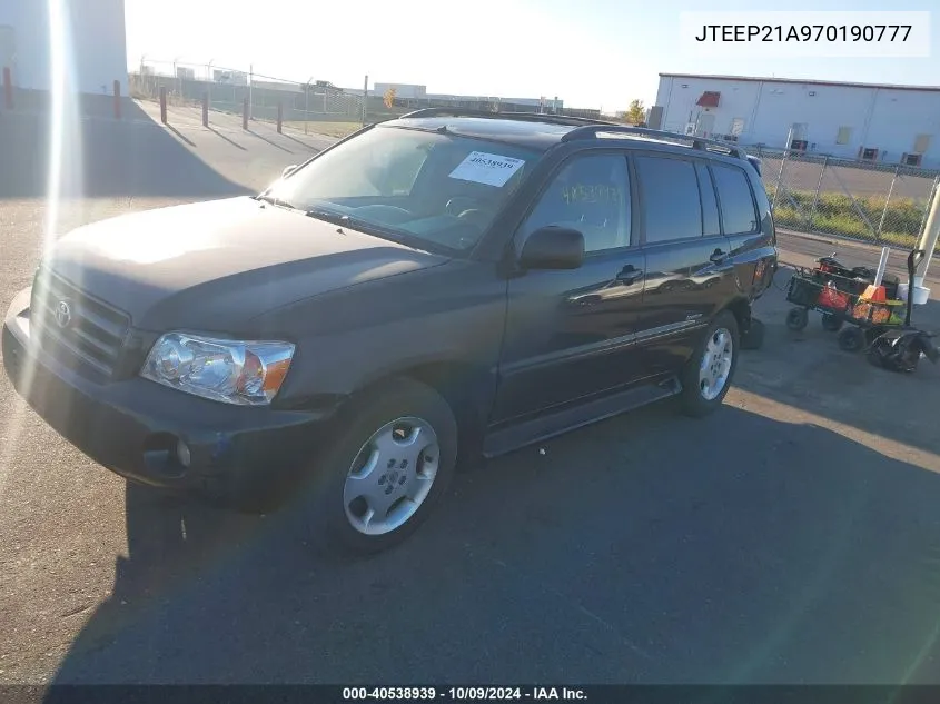 JTEEP21A970190777 2007 Toyota Highlander Limited V6